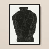 Anatomical Study of a Man’s Back Muscles - Reijer Stolk Art Print / Canvas, 12x16’’ / 31x41cm / Black Frame, Posters Prints & Visual
