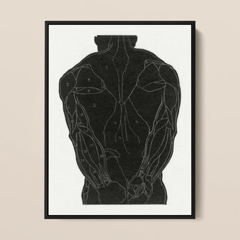 Anatomical Study of a Man’s Back Muscles - Reijer Stolk Art Print / Canvas, 12x16’’ / 31x41cm / Black Frame, Posters Prints & Visual