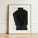 Anatomical Study of a Man’s Back Muscles - Reijer Stolk Art Print / Canvas, 12x16’’ / 31x41cm / Natural Frame / Matboard, Posters Prints &