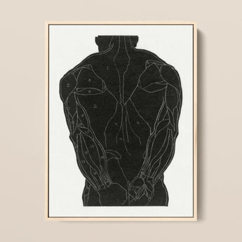 Anatomical Study of a Man’s Back Muscles - Reijer Stolk Art Print / Canvas, 12x16’’ / 31x41cm / Natural Frame, Posters Prints & Visual