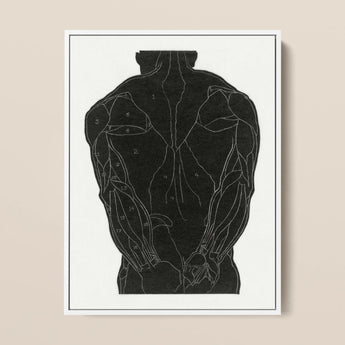 Anatomical Study of a Man’s Back Muscles - Reijer Stolk Art Print / Canvas, 12x16’’ / 31x41cm / White Frame, Posters Prints & Visual