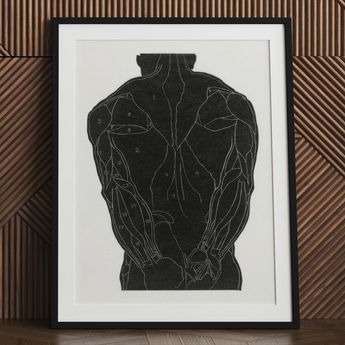 Anatomical Study of a Man’s Back Muscles - Reijer Stolk Art Print / Canvas, 24x32’’ / 61x81cm / Black Frame / Matboard, Posters Prints &