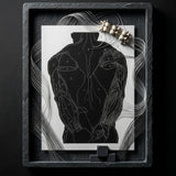 Anatomical Study of a Man’s Back Muscles - Reijer Stolk Art Print / Canvas Black White Illustration Human Muscular Framed Dark, Figure