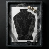 Anatomical Study of a Man’s Back Muscles - Reijer Stolk Art Print / Canvas Black White Illustration Human Muscular Framed Dark, Figure