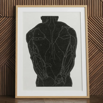 Anatomical Study of a Man’s Back Muscles - Reijer Stolk Art Print / Canvas Framed Illustration Muscular Human Numbered Muscle Groups,