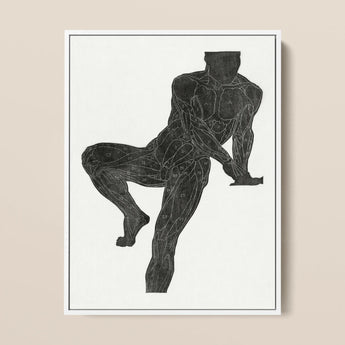 Anatomical Study of a Man’s Chest Stomach and Leg Muscles - Reijer Stolk Art Print / Canvas, 12x16’’ / 31x41cm / White Frame, Posters