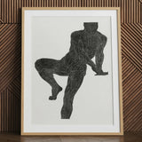 Anatomical Study of a Man’s Chest Stomach and Leg Muscles - Reijer Stolk Art Print / Canvas, 24x32’’ / 61x81cm / Natural Frame / Matboard,