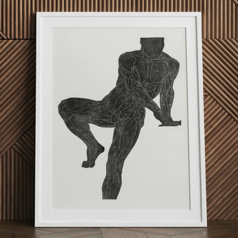 Anatomical Study of a Man’s Chest Stomach and Leg Muscles - Reijer Stolk Art Print / Canvas, 24x32’’ / 61x81cm / White Frame / Matboard,