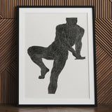 Anatomical Study of a Man’s Chest Stomach and Leg Muscles - Reijer Stolk Art Print / Canvas Black-framed Muscle Diagram Detailed Labeled
