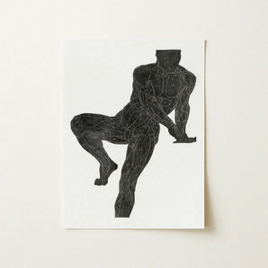 Anatomical Study of a Man’s Chest Stomach and Leg Muscles - Reijer Stolk Art Print / Canvas Black Muscle Diagram White Paper, Breaks,