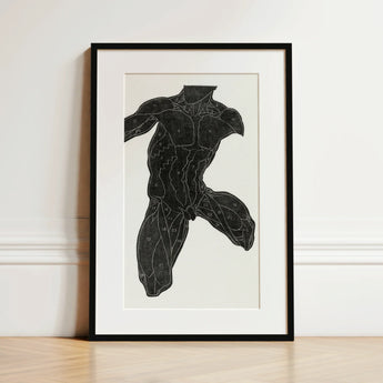 Anatomical Study of a Man’s Muscles - Reijer Stolk Art Print / Canvas, 12x18’’ / 31x46cm / Black Frame / Matboard, Posters Prints & Visual