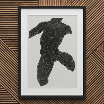 Anatomical Study of a Man’s Muscles - Reijer Stolk Art Print / Canvas, 20x30’’ / 51x76cm / Black Frame / Matboard, Posters Prints & Visual