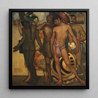 Our Ancient Gods - Saturnino Herran Art Print / Canvas, Ancient Gods, Saturnino Herrán Pressed, Picture’s Lower Two-thirds, Ceremonial