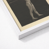 White Framed Art Print Monochrome Depiction Human Legs Max Klinger’s Etching, Vom Tode Zweiter, Teil, Bare-legged Man Lifting, Pale