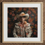 Andrés - Hispanic Gay Vaquero Art Print / Canvas, 12x12’’ / 31x31cm / Natural Frame / Matboard, Posters Prints & Visual Artwork, Toby Leon