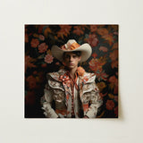 Andrés - Hispanic Gay Vaquero Art Print / Canvas Decorative Canvas Print Young Man Ornate White Cowboy Spanish Vaquero Charm, Hispanic Gay
