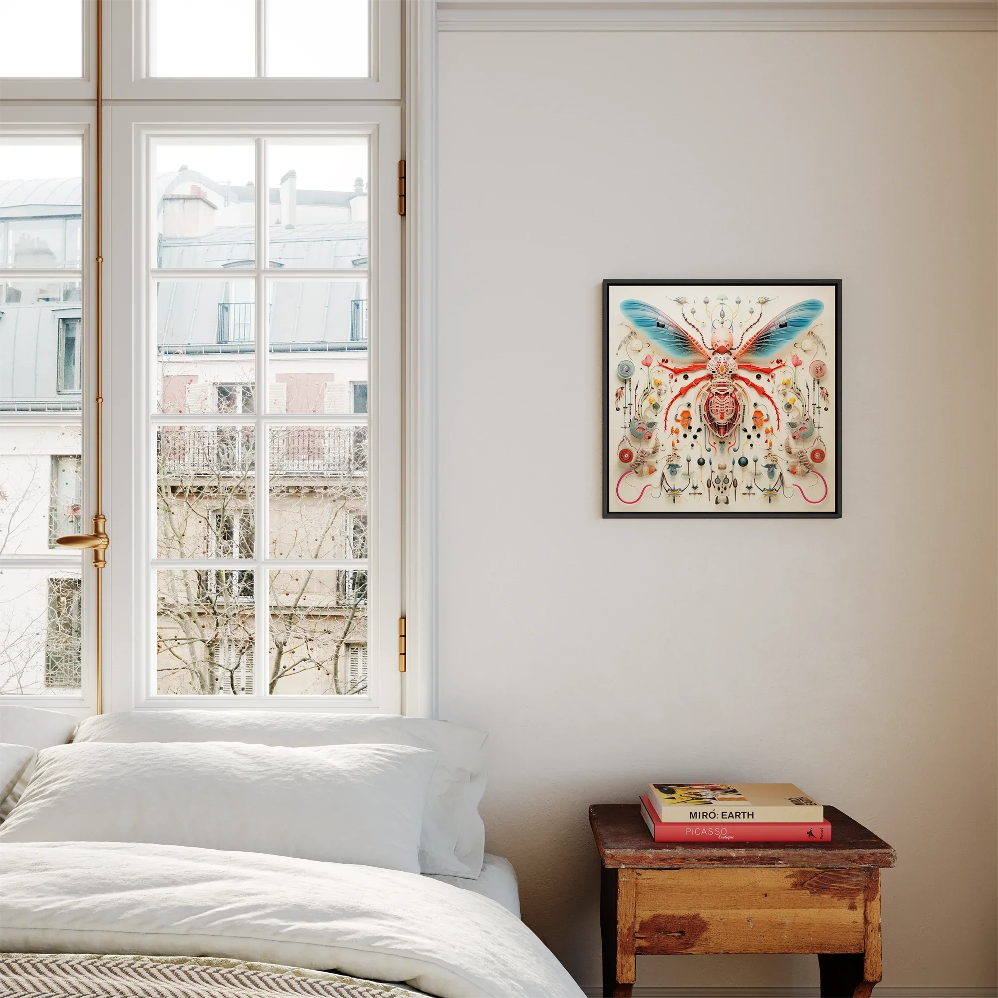 Angel Muff Wasp - Alien Insect Taxonomy Framed Canvas, Framed Insect Artwork