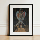 The Angel of Sodom - Christian Berard Art Print / Canvas Black-framed Artwork Painted Figure Colorful Wings Expressive Style Bérard Stages,
