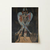 The Angel of Sodom - Christian Berard Art Print / Canvas Dark-toned Oil Painting Muscular Winged Figure Blue Bérard Stages, Prints