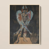 The Angel of Sodom - Christian Berard Art Print / Canvas Framed Oil Painting Muscular Winged Figure Pale Blue Bérard Stages, Prints