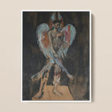 The Angel of Sodom - Christian Berard Art Print / Canvas Framed Painting Muscular Winged Figure Muted Tones Gray Bérard Stages, Prints