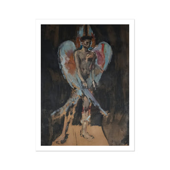 The Angel of Sodom - Christian Berard Art Print / Canvas Vibrant Expressive Painting Nude Winged Figure Dark Hair Bérard Stages, Prints