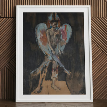 The Angel of Sodom - Christian Berard Art Print / Canvas White Framed Abstract Painting Blue Black Wings Bérard Stages, Prints