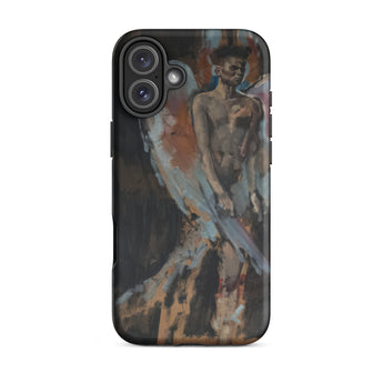 The Angel of Sodom - Christian Berard Phone Case Iphone 16 Plus / Matte Black Smartphone Case Oil Painting-style Design Winged Shirtless
