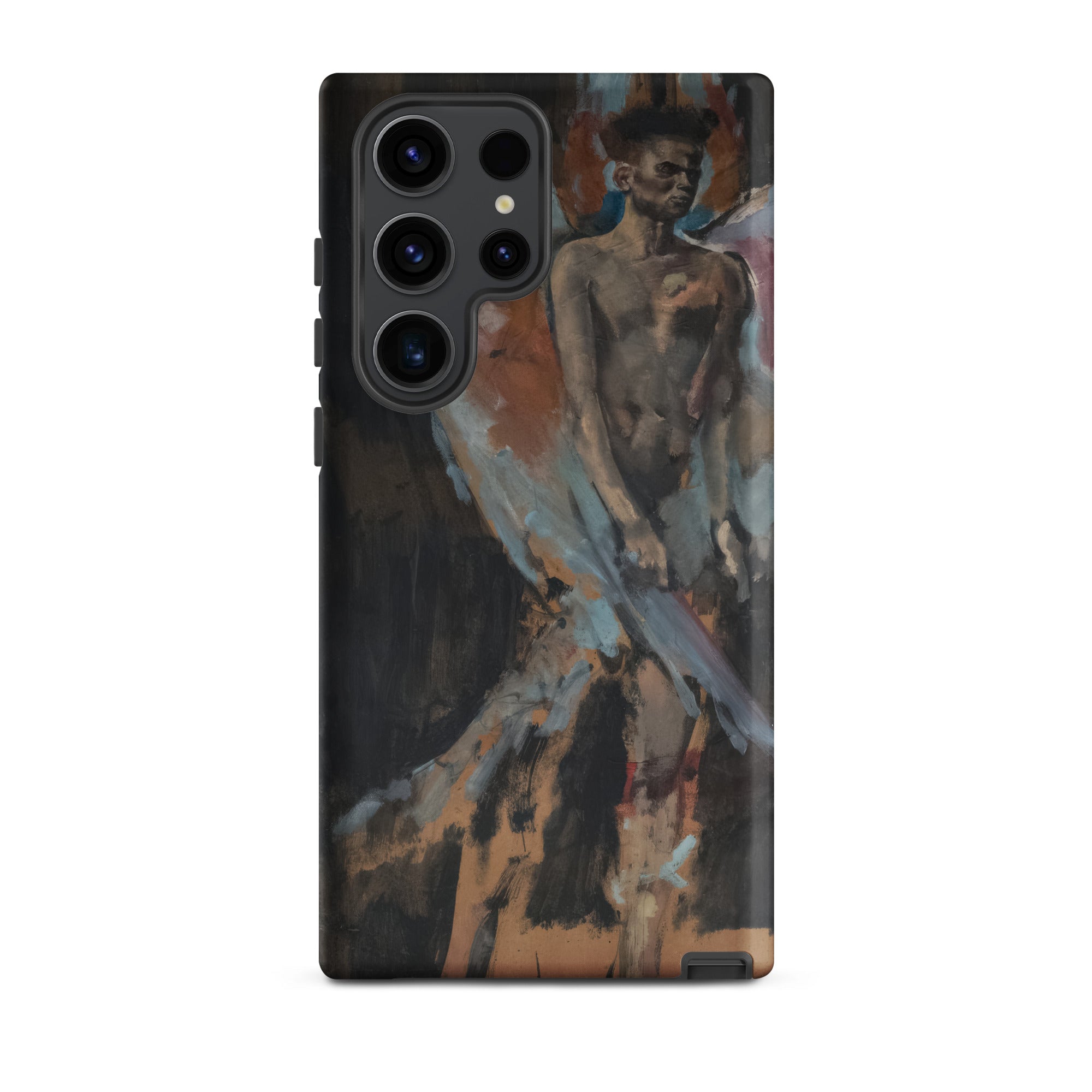 The Angel of Sodom - Christian Berard Samsung Case, Galaxy S23 Ultra / Matte, Black Smartphone Case Painted Nude Male Figure