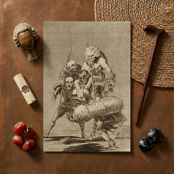 What one does to Another - Francisco De Goya Art Print / Canvas Detailed Black-and-white Group Figures Dramatic Poses Mounted, Bodies Pile,