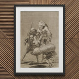 What one does to Another - Francisco De Goya Art Print / Canvas Framed Macabre Skeletal Figures Monstrous Creature, Bodies Pile, Moving