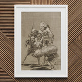 What one does to Another - Francisco De Goya Art Print / Canvas Framed Skeletal Figures Macabre Scene, Bodies Pile, Moving Carcass Prints