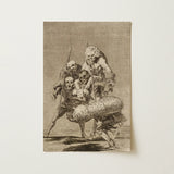 What one does to Another - Francisco De Goya Art Print / Canvas Sepia-toned Print Group Skeletal Figures Dramatic Poses Rendered Goya Art