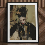 Antoine - Gay French Vampire Art Print / Canvas Black-framed White Mat Intricately Detailed Portrait, Wrapped, Gothic Couture Prints