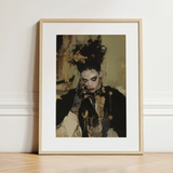 Antoine - Gay French Vampire Art Print / Canvas Framed Portrait Person Elaborate Black Gold Hair Accessories Gay French Vampire, Vampire