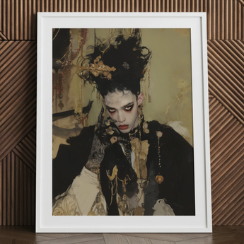 Antoine - Gay French Vampire Art Print / Canvas White-framed Art Print Stylized Portrait Dark Ornate Hair Gay French Vampire, Vampire