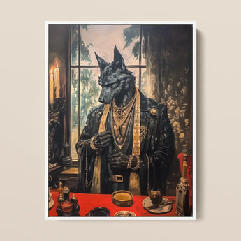 Anubis - Modern Egyptian God Art Print / Canvas, Shadows Drape Anubis, Modern Egyptian God, Egyptian God Art