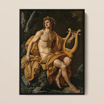Apollo - Follower of Charles Meynier Art Print / Canvas Framed Classical Painting Muscular Bare-chested Male Figure Curly Laurel Wreath