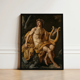 Apollo - Follower of Charles Meynier Art Print / Canvas Framed Classical Painting Muscular Nude Male Figure Golden Laurel Wreath Catches,