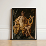 Apollo - Follower of Charles Meynier Art Print / Canvas Framed Classical Painting Muscular Nude Male Figure Golden Laurel Wreath Catches,