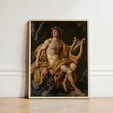 Apollo - Follower of Charles Meynier Art Print / Canvas Framed Classical Painting Muscular Bare-chested Male Figure Curly Laurel Wreath