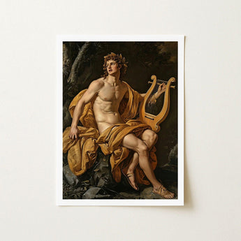 Apollo - Follower of Charles Meynier Art Print / Canvas Laurel Wreath Catches, Oil Pigment Lays, Meynier’s Vision, Amber Light Prints