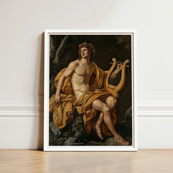 Apollo - Follower of Charles Meynier Art Print / Canvas Framed Classical Painting Muscular Bare-chested Male Figure Golden Laurel Wreath