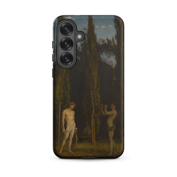 Apollo & Marsyas - Hans Thoma Greek Myth Phone Case Samsung Galaxy S25 Plus / Matte Black Phone Case Printed Classical Painting Two Nude