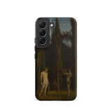 Apollo & Marsyas - Hans Thoma Greek Myth Samsung Case, Galaxy S22 / Matte, Smartphone Case Classical Painting Two Figures Dark Forested