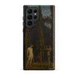 Apollo & Marsyas - Hans Thoma Greek Myth Samsung Case, Galaxy S22 Ultra / Matte, Black Smartphone Case Classical Painting Two Figures Dark