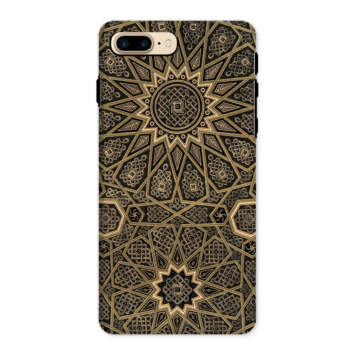 Arabic Ceiling - Emile Prisses D’avennes Iphone Case, 8 Plus / Matte, Phone Case Intricate Black Gold Mandala Pattern