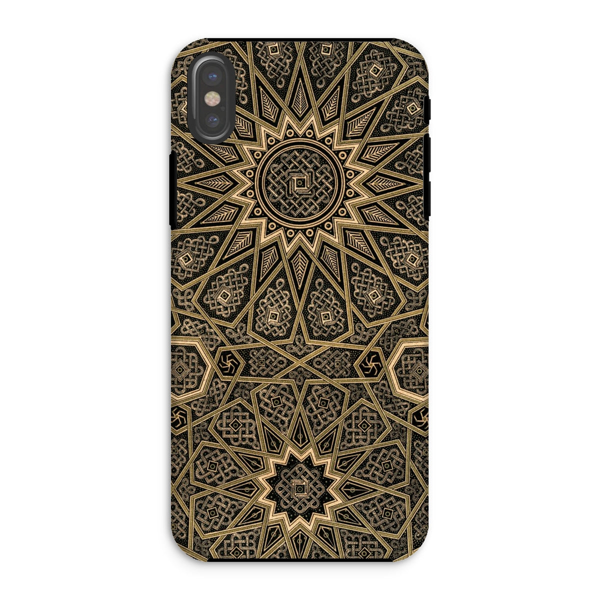 Arabic Ceiling - Emile Prisses D’avennes Iphone Case, Xs / Matte, Phone Case Intricate Gold Black Mandala Patterns
