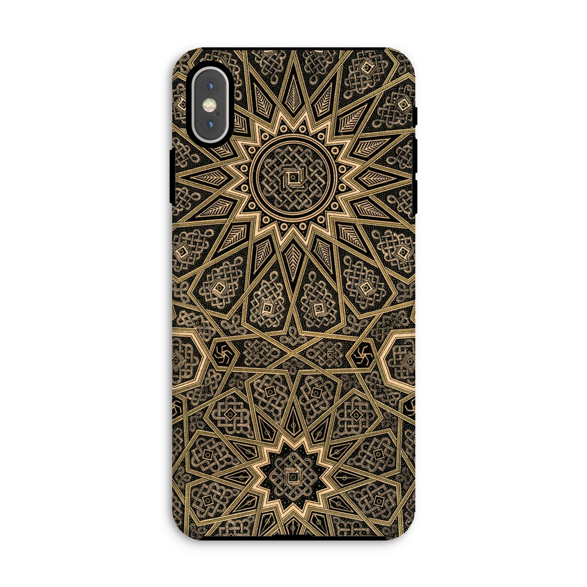 Arabic Ceiling - Emile Prisses D’avennes Iphone Case, Xs Max / Matte, Phone Case Intricate Gold Black Mandala Pattern