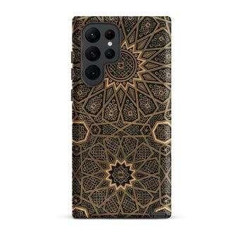 Arabic Ceiling - Emile Prisses D’avennes Phone Case Samsung Galaxy S22 Ultra / Matte Black Gold Ornate Geometric Pattern Phone Case Arabic